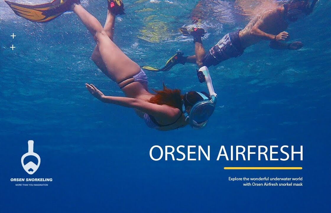 Orsen Airfresh-World's Safest Snorkel Mask with Walkie Talkie