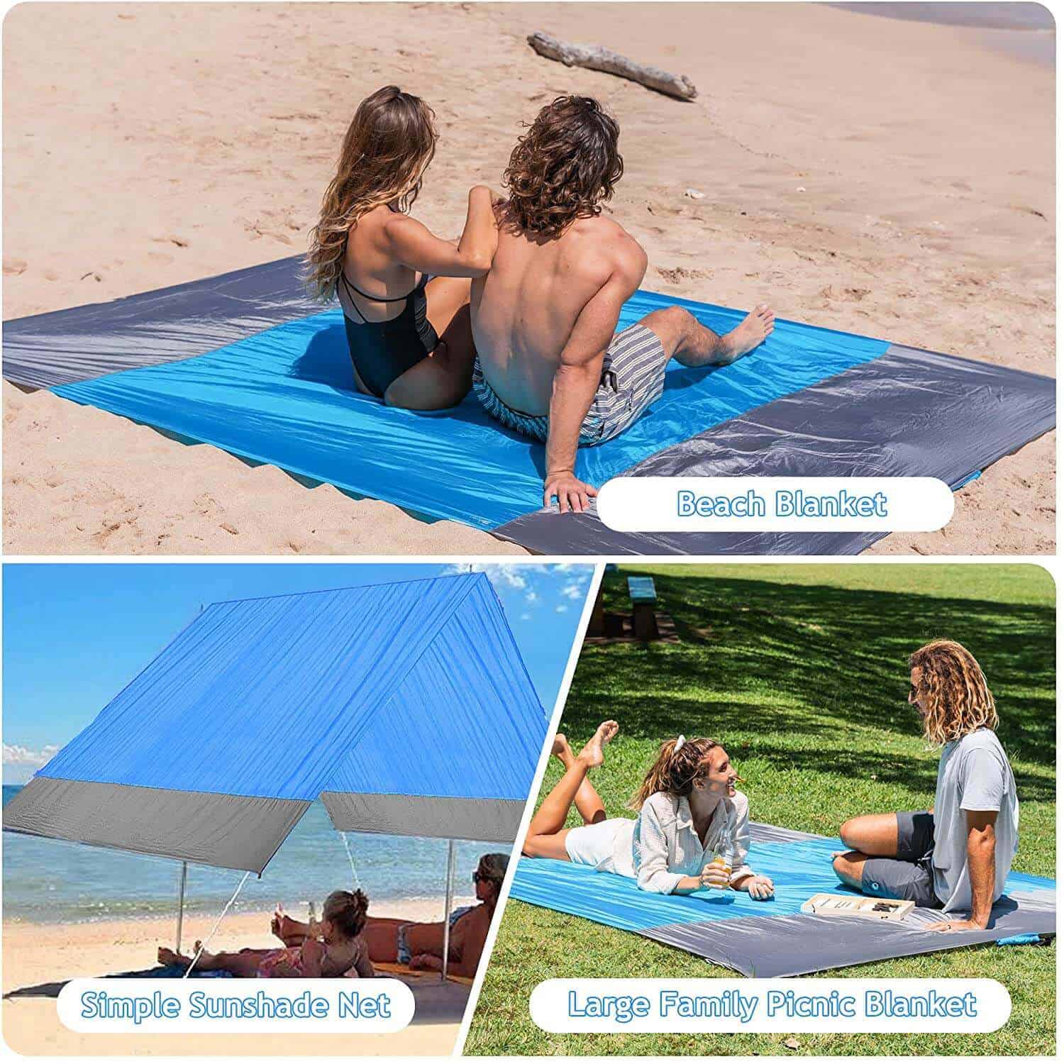 Orsen Beach Blanket - Waterproof Sandproof Portable Beach Mat