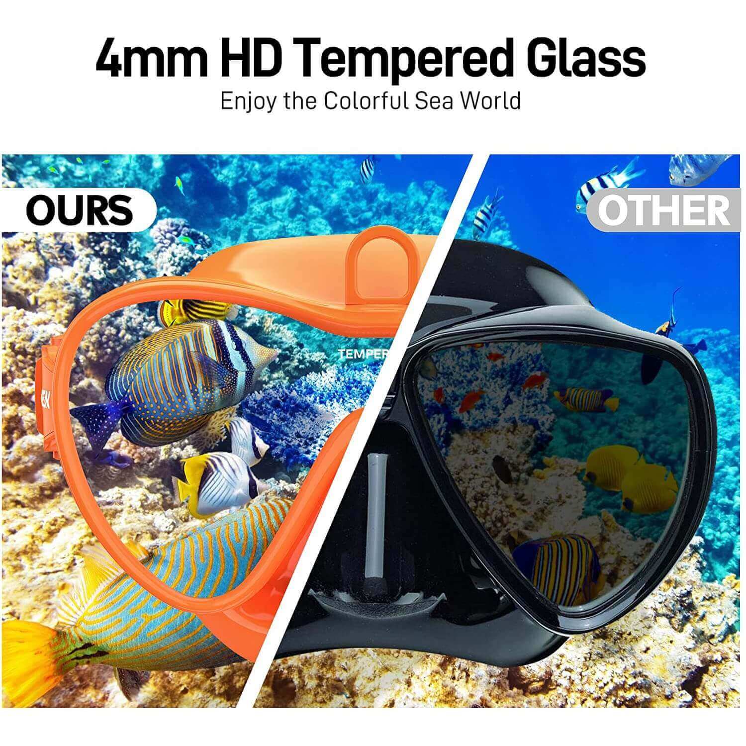 Orsen Snorkel Set - Panoramic Wide View Dry Snorkel Mask