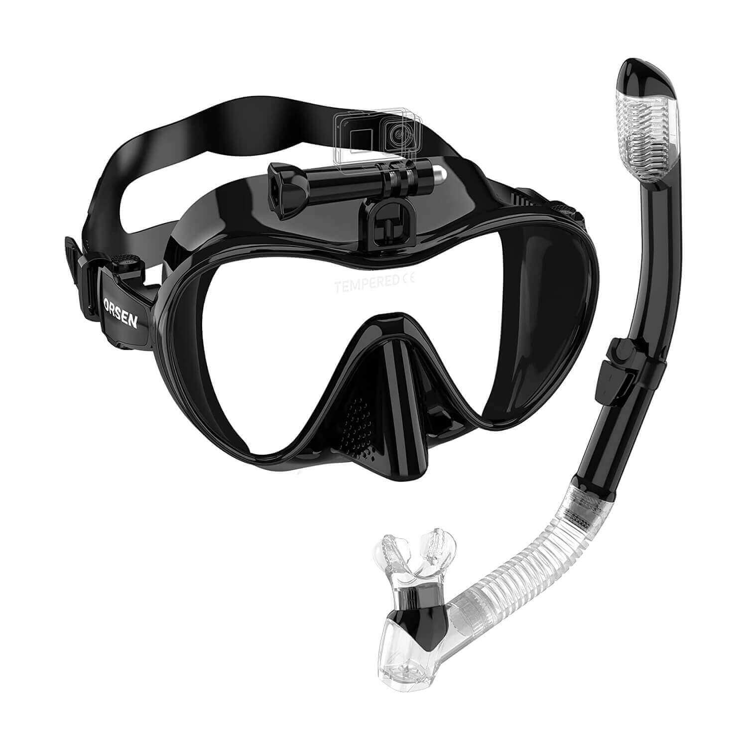 Orsen Snorkel Set - Panoramic Wide View Dry Snorkel Mask