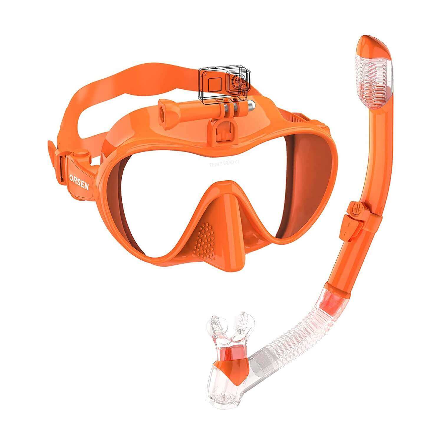 Orsen Snorkel Set - Panoramic Wide View Dry Snorkel Mask